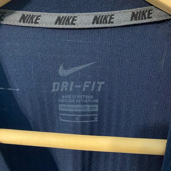 Nike Pro Combat Dri-Fit Compression Shirt Navy Blue Center Swoosh Large active - Picture 3 of 8